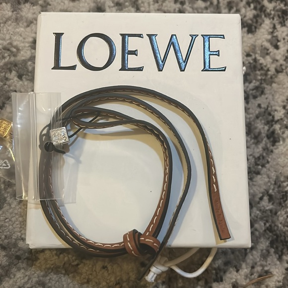 Loewe Accessories - Loewe Small Anagram strap in Calfskin and Brass